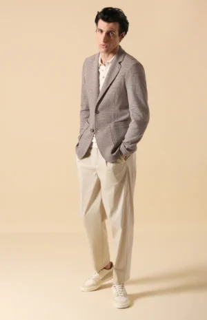 Giacca Regi In Tessuto Maglia Jersey Melange Stretch