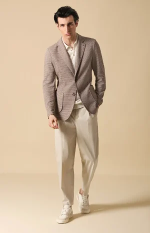 Giacca Regi In Tessuto Maglia Jersey Melange Stretch