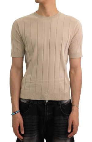 Maglia-a-costine-beige-Masq-1