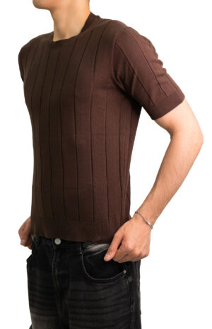 Maglia-a-costine-marrone-Masq-4