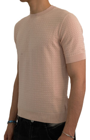 Maglia-con-trama-a-quadri-rosa-Masq-4
