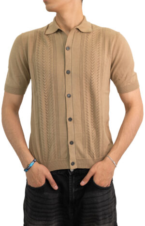 camicia-manica-corta-materiale-misto-beige-J78255-5013-MQJ-1